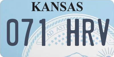 KS license plate 071HRV