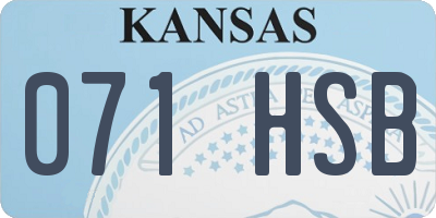 KS license plate 071HSB