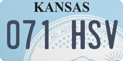 KS license plate 071HSV