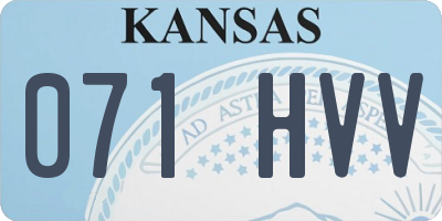 KS license plate 071HVV