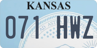 KS license plate 071HWZ
