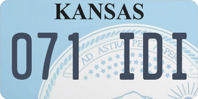 KS license plate 071IDI