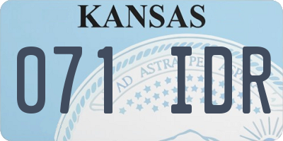 KS license plate 071IDR