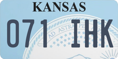KS license plate 071IHK