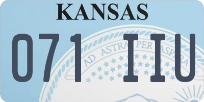 KS license plate 071IIU