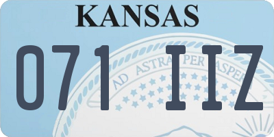 KS license plate 071IIZ