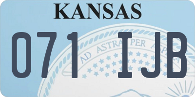 KS license plate 071IJB
