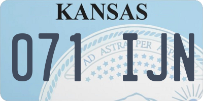 KS license plate 071IJN