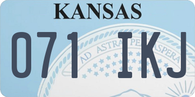 KS license plate 071IKJ