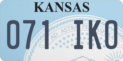 KS license plate 071IKO