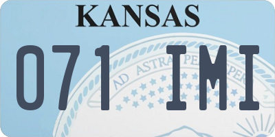KS license plate 071IMI