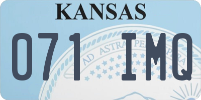KS license plate 071IMQ