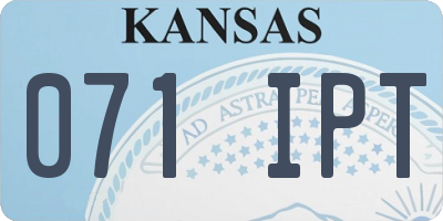 KS license plate 071IPT