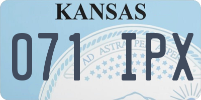 KS license plate 071IPX