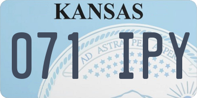 KS license plate 071IPY