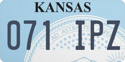 KS license plate 071IPZ