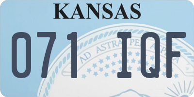 KS license plate 071IQF