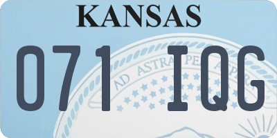 KS license plate 071IQG