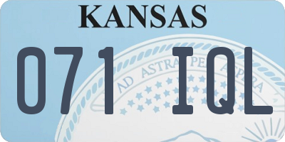 KS license plate 071IQL