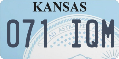 KS license plate 071IQM
