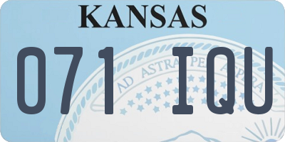 KS license plate 071IQU