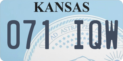 KS license plate 071IQW