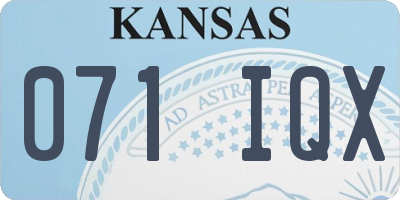 KS license plate 071IQX
