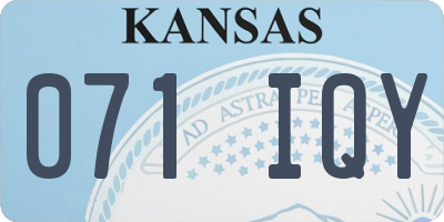 KS license plate 071IQY