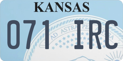 KS license plate 071IRC