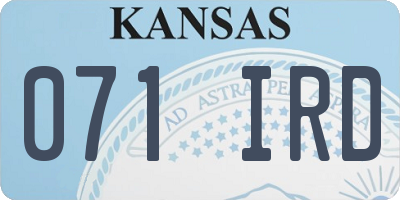 KS license plate 071IRD