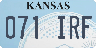KS license plate 071IRF