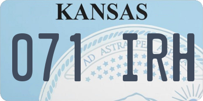 KS license plate 071IRH