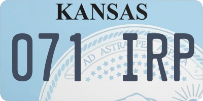 KS license plate 071IRP