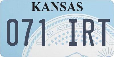 KS license plate 071IRT