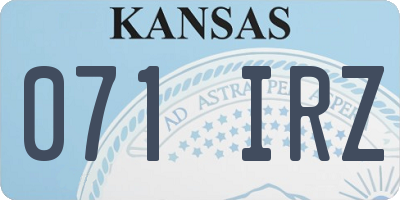 KS license plate 071IRZ