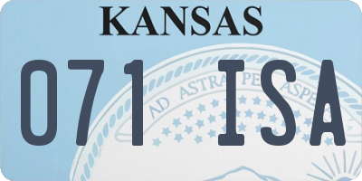 KS license plate 071ISA