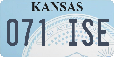 KS license plate 071ISE