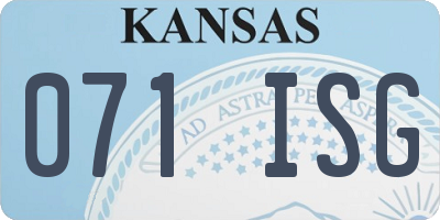 KS license plate 071ISG