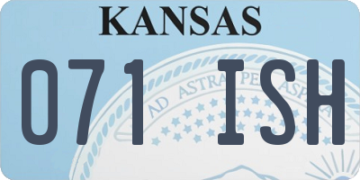KS license plate 071ISH