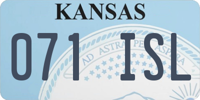 KS license plate 071ISL