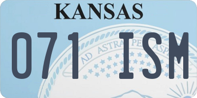 KS license plate 071ISM