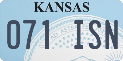 KS license plate 071ISN