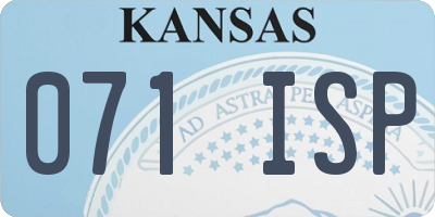KS license plate 071ISP