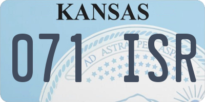 KS license plate 071ISR