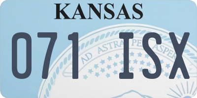 KS license plate 071ISX