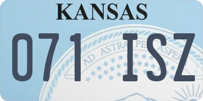KS license plate 071ISZ