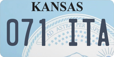 KS license plate 071ITA