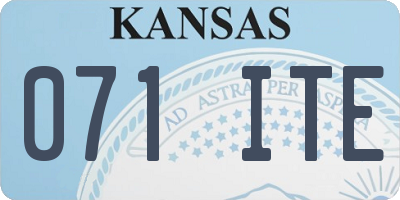 KS license plate 071ITE