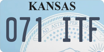 KS license plate 071ITF