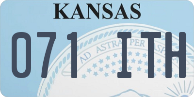 KS license plate 071ITH